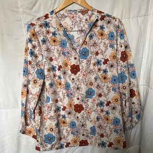 Floral Print Women's Top - Multicolor